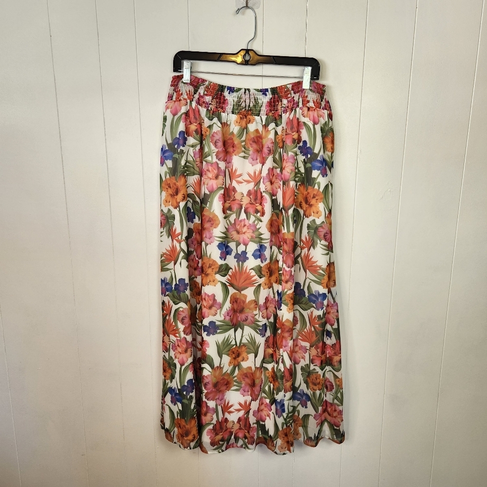 I.N.C. International Concepts Women's Floral Pull-On A-Line Maxi Skirt Large - Picture 3 of 11